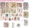 100pc Vintage Floral Ephemera Pack - Washi Stickers, Matte Decoupage Paper & Clear PET Decals - Spring Flower Scrapbooking Supplies for Junk Journals, Planners, DIY Collage & Notebooks